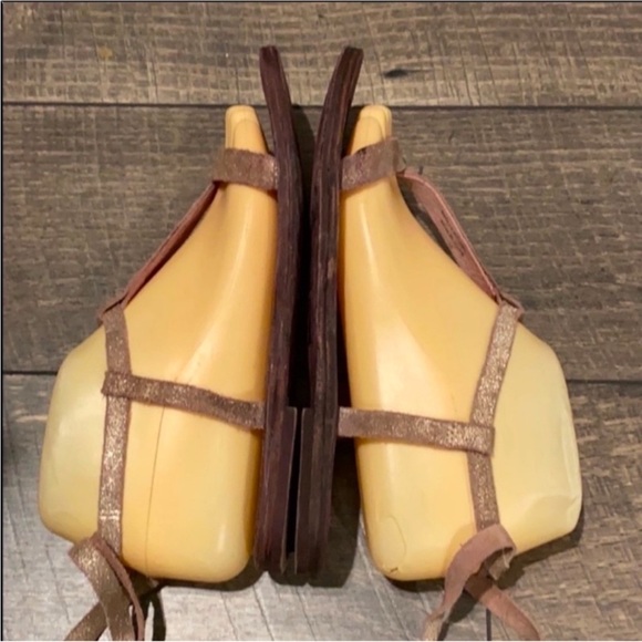 Authentic Free People leather lace up designer sandals sz 7 Euro 37 - Picture 6 of 8